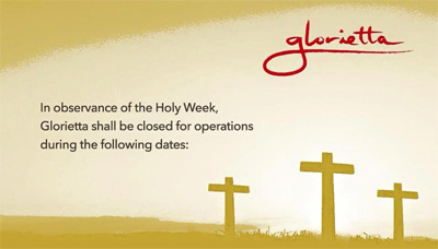 Holy Week Mall Schedule