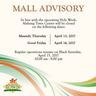 Holy Week Mall Hours