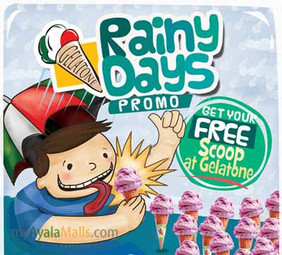 Rainy Days Promo, Get your free scoop at Gelatone